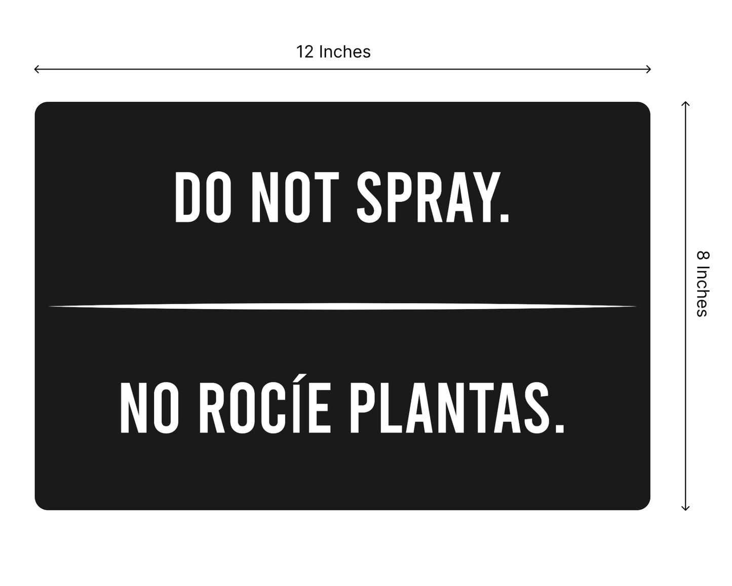 3 Pack 12x8 Inches Black Do Not Spray Plastic Sign with H-Metal Stakes - Double Sided Bilingual Plant Signs - Plastics Garden Signs for Outdoor - Do Not Spray Neighborhood Street Caution Yard Signs