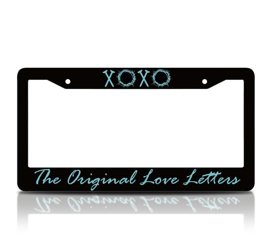 6x12.25 inch Personalized Car License Plate Frame with Quote XOXO. The Original Love Letters - Aluminium Standard Cars USA Frame for Front and Rear - License Plate Frames with 2 Holes and Screws