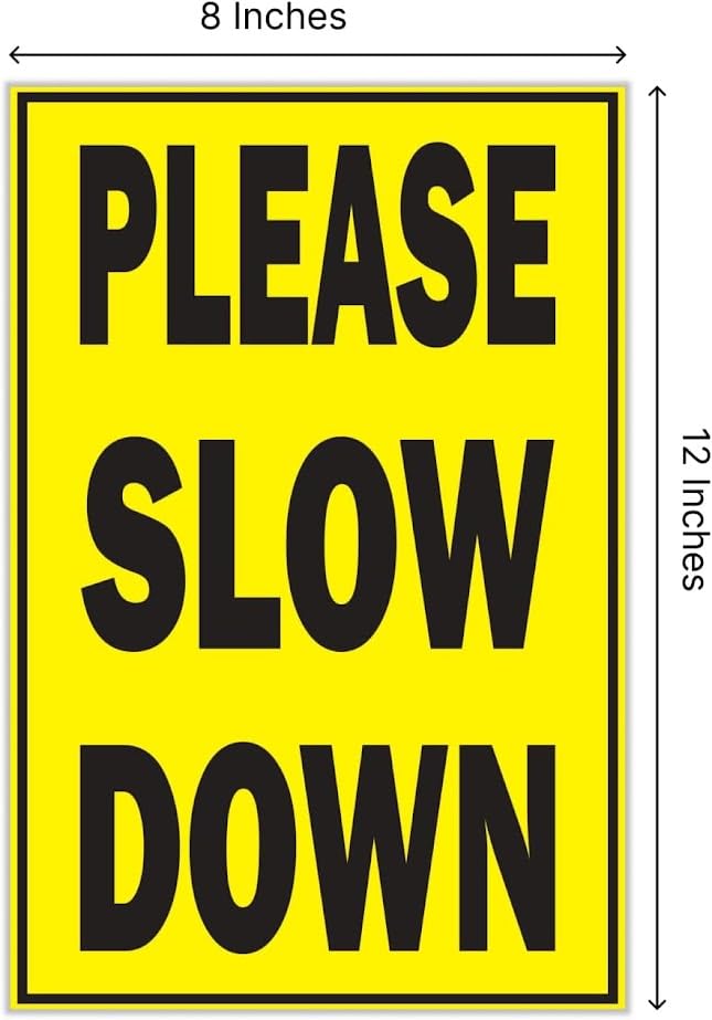 Set of 3 Double Sided Plastic Please Slow Down Sign for Playing Kids in the Street - Drive Like Your Kids Live Here Yard Sign - Slow Road Sign for Neighborhoods - Speed Limit Signs - Play Safety Sign