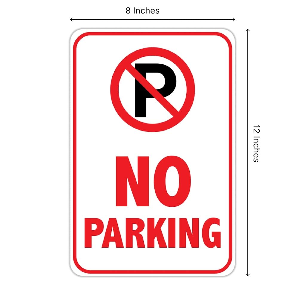 3 Pack 12x8 Inches No Parking Sign with H-Stakes - No Parking Signs for Business or Yard - lastic Private Property No Parking Sign for Outdoor Driveway - Yard Lawn Decorations