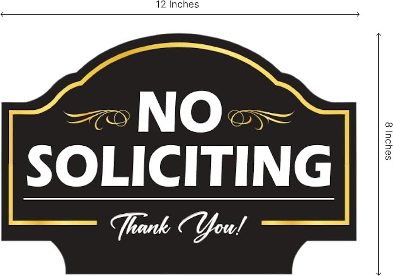 Pack of 3 No Soliciting Sign with Stake 12x8 inch - No Religious No Trespassing Sign for House Front Yard - No Intrusion Sign Private Property - No Soliciting No Excuses - Personalized Signs for Home