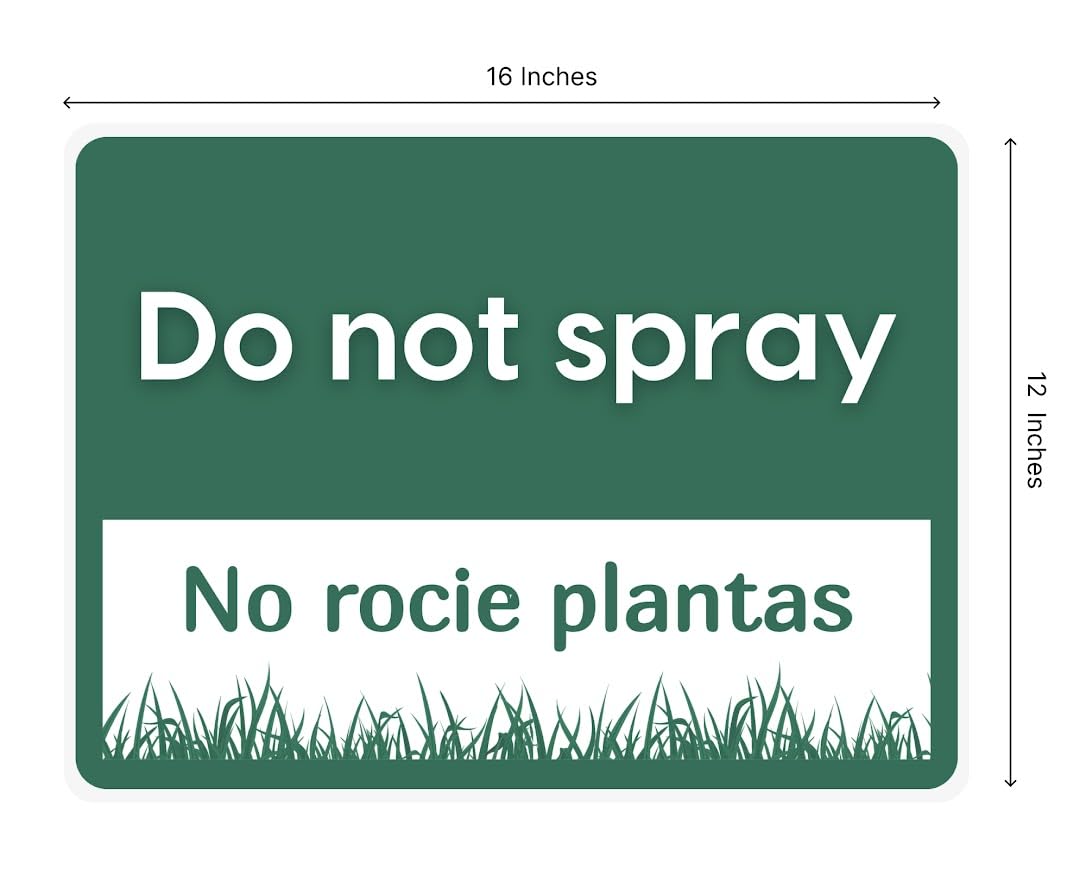 Set of 3 Double Sided 12x16 Inches Do Not Spray and Do Not Mow and Do Not Trim Yard Sign with Metal Stakes - Markers for Lawn Garden Plants - Plastics Garden Mow Signs for Outdoor and Indoor