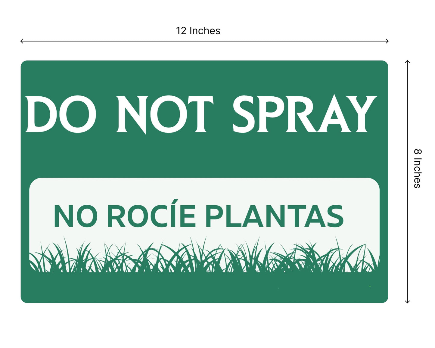 3 Pack 12x8 Inches Do Not Spray and Do Not Trim Yard Sign with Metal Stake - Green Bilingual Double Sided Do No Trim Signs for Outdoor - Plastic Neighborhood Street Caution Yard Signs