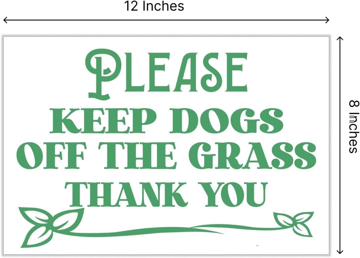 8x12 Inch Please Keep Off Grass Sign with Grass Stakes Pack of 3 - Single Sided No Dog Poop Signs for Yard outdoor - Pick Up After Your Dog Sign - No Pets No Dogs Allowed or Keep Dogs off Lawn Signs