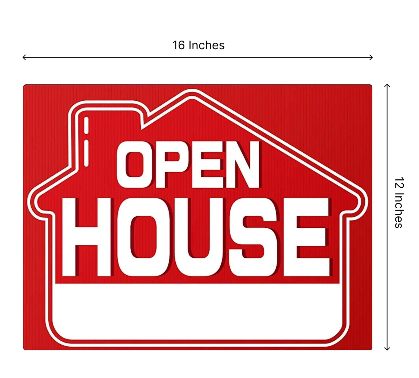 Pack of 5 12x8 Inch Open House Signs for Real Estate Agent Supplies for Sale Sign with H Wire Stakes - Realtor Supplies for Sent Houses for Sale By Owner Yard Sign - Moving Sale Directional Signs Kit