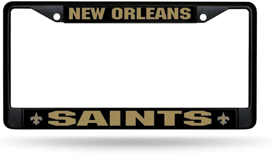 Personalized Car License Plate Frame - License Plate Frame New Orlean, Saints - Metal Plate Frame with Screws 6 x 12.25 inches - Standart Cars USA Stainless Steel Tag Frame for Front and Rear