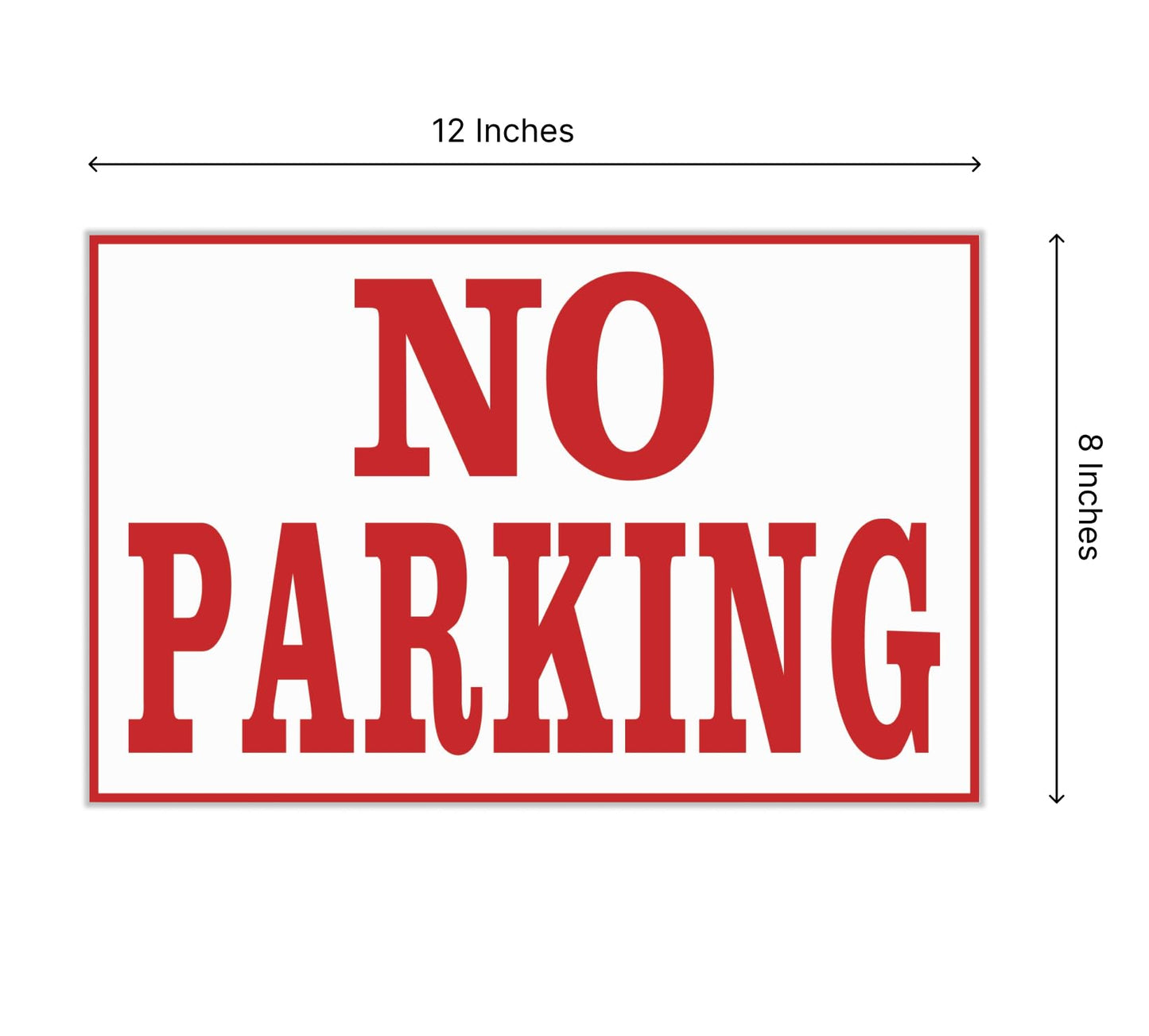 Set of 3 Parking Prohibited Signs with Stand 12x8 Inch Double Sided with Plastic and Waterproof - No Parking Signs for Business or Yard - Personalized Parking Lawn Signs for Street