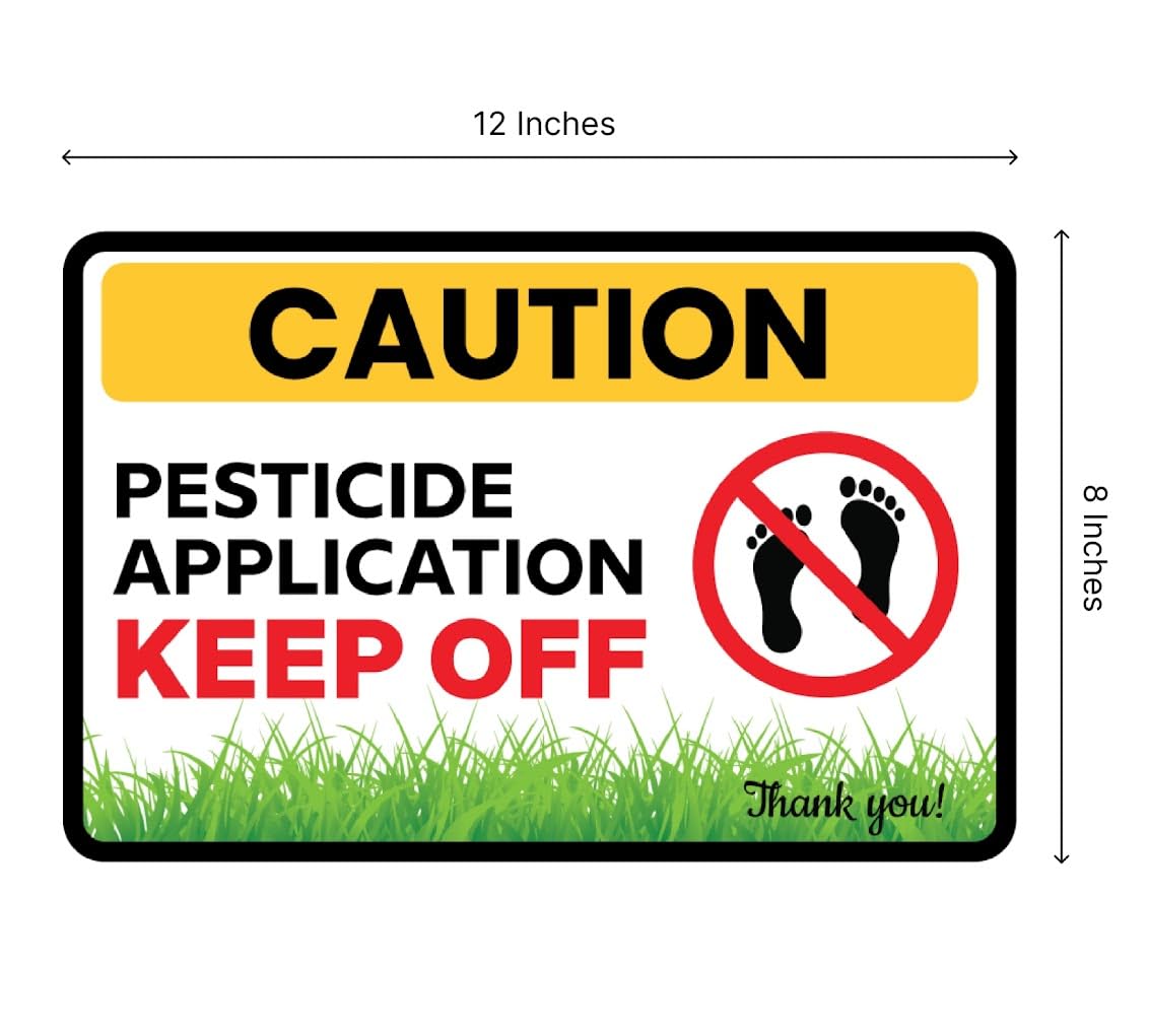 Set of 3 Double Sided Caution Application Keep Off with Metal Stakes - Plastic Street Caution Yard Sign - Plastic Surface Keep off Sign for Lawn Grass Warning - Please Keep All Pets Off The Grass Sign