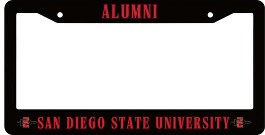 Funny License Plate Frame SAN Diego State University - Alumni Text License Plate Holder Stainless Steel - Standart Cars USA Tag Frame for Front and Rear - Decorative Licenses Plate 2 Holes