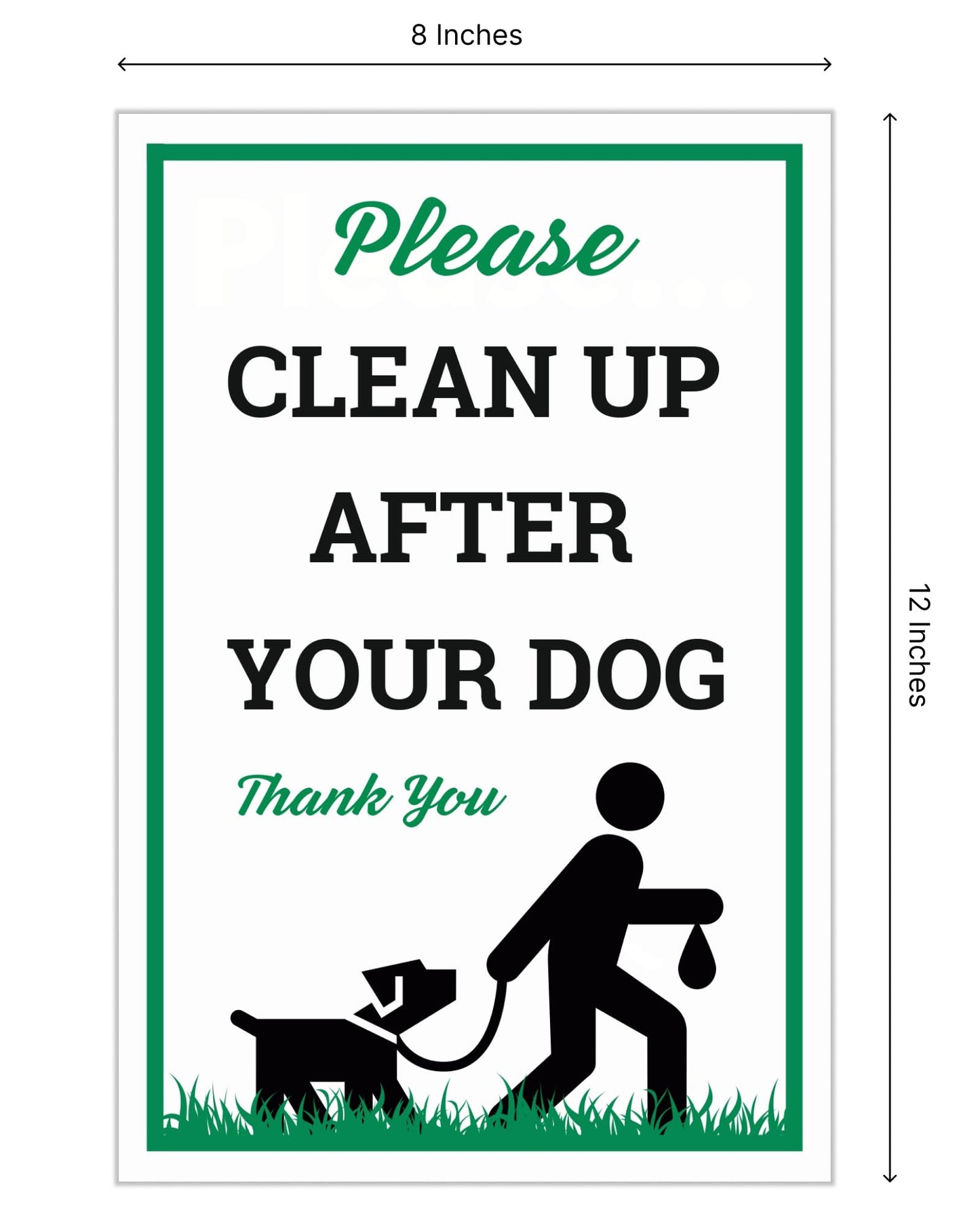 Set of 3 Double Sided 12x8 Inches Please Clean Up After Your Dog Thank You Sign with Metal Wire H-Stakes - No Poop Dog for Yard or Dog Poop Pick Up Sign for Lawn - Pick Up Your Dog Poop Signs