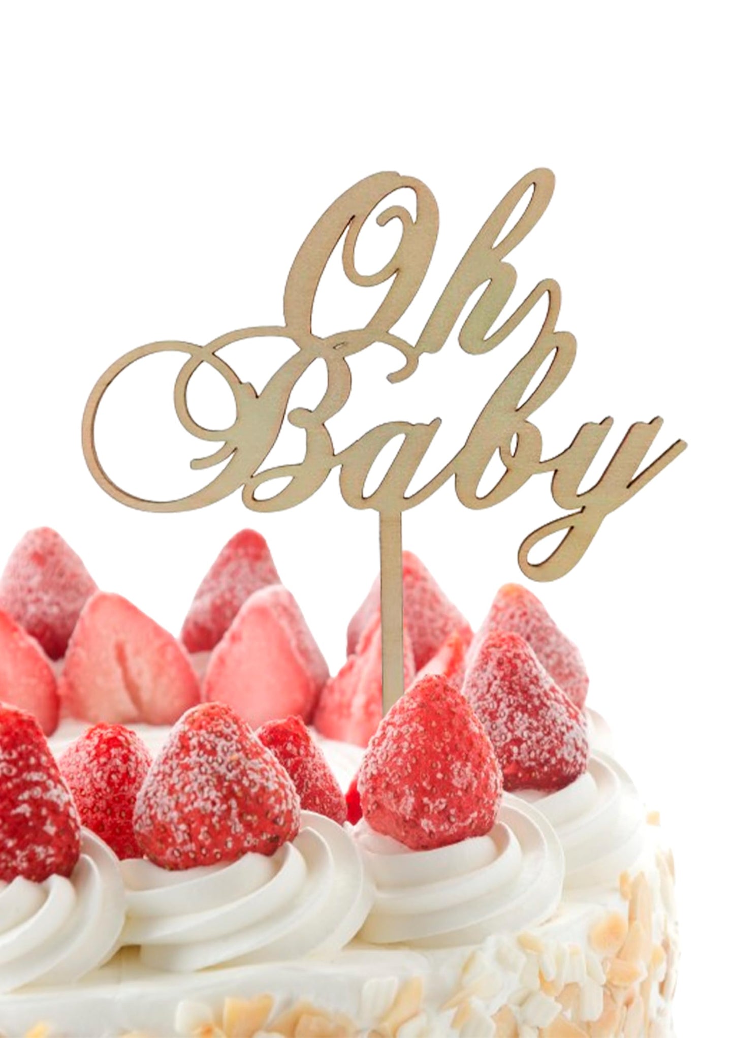 Party to Be Oh Baby Cake Topper - Reveal Party Cake Decoration - Wood Baby Shower Gender - Baby Party Photo Booth Props - Happy Birthday Party Decorations Supplies - Cake Decorations for Boys or Girls