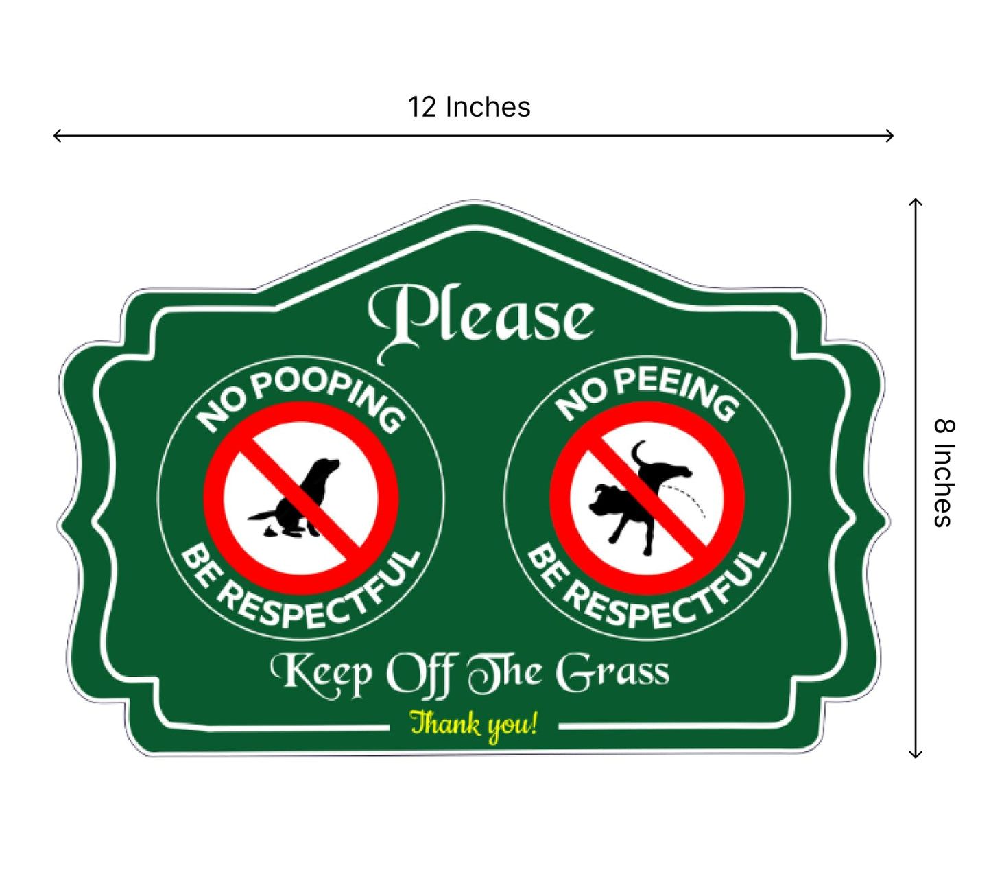 3 Pack 12x8 Inch Please Pack Keep Off Grass, Thank You Sign with H Stake - No Peeing/Pooping Be Respectful Dog Signs - No Pet Pooping or Waste or Poop - Dog Walk Off Lawn Do Not Step Signs