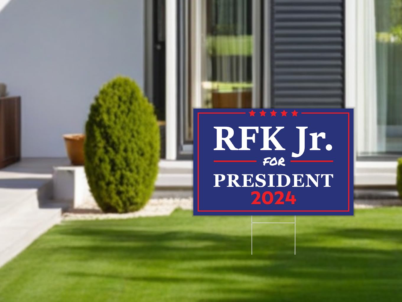 12x18 Inches Kennedy For President Yard Sign with Metal Stakes - RFK Jr. 2024 Signs - Robert F. Kennedy Jr. 2024 Lawn Sign - Political Campaign Yard Sign - President Plastic Outdoor Yard Signs