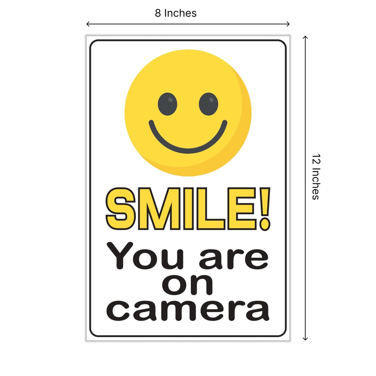 Pack of 3 Funny Smile You're On Camera Yard Signs with H-Stakes - 12"x8" Double-Sided Video Surveillance Sign Outdoor - Security Camera Sign for Yard Home House - Video Surveillance Signs