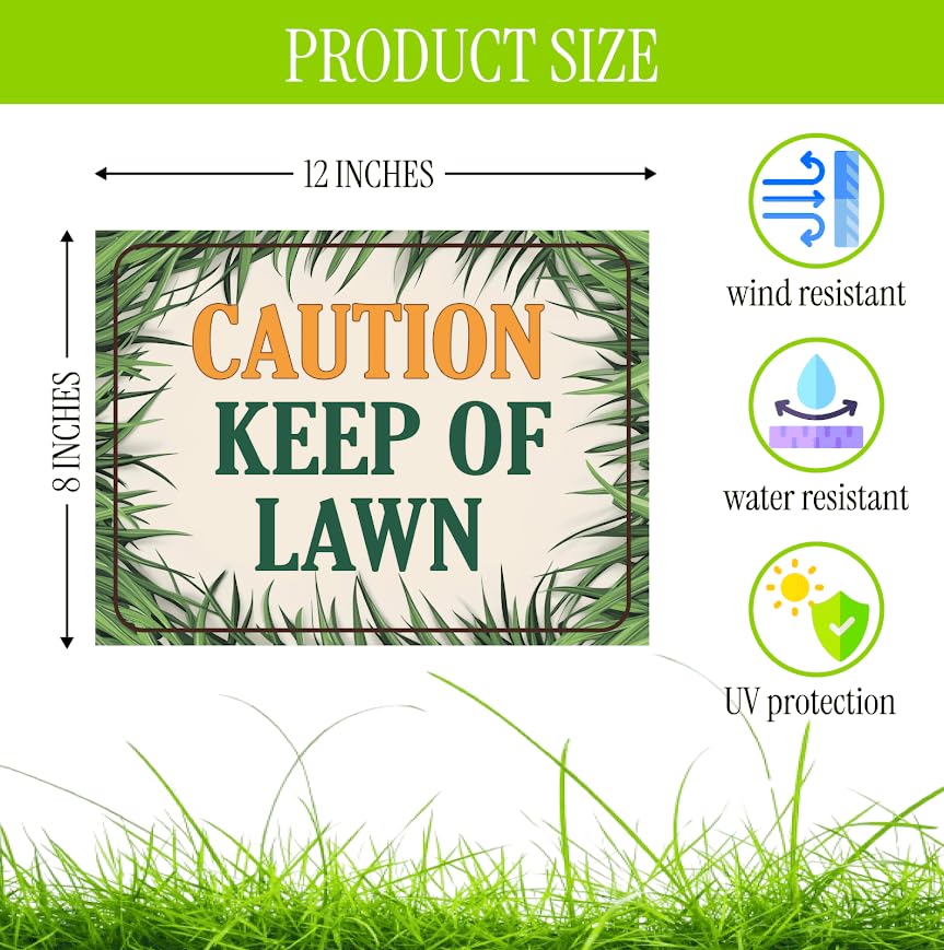 Set of 3 Double Sided 12x8 Inches Plastic Sign "Caution Keep of Lawn" - Keep Grass Stay Treated Lawn - No Pets on Chemically Treated Yard - Please Do Not Spray Wildlife Habitat