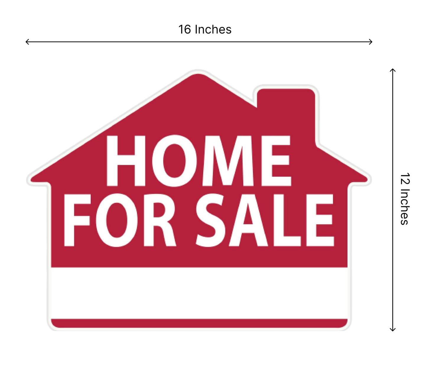 Set of 3 Signs 12x16 Inch For Sale by Owner Small Sign House Sale Advertisement - Homeowner Sale Signs for Buyers and Realtors Lawn Signs with Metal H Stakes Double Sided Printed