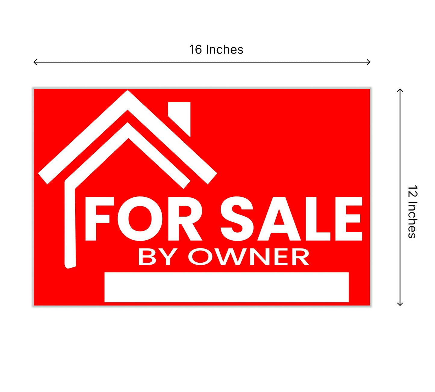 3X For Sale By Owner Yard Sign 12x16,Double Sided Yard Signs with H Stakes,Perfect for Home Owners Real Estate Directional Arrows Signs,House For Sale Signs for Real Estate Agent Realtor Supplies