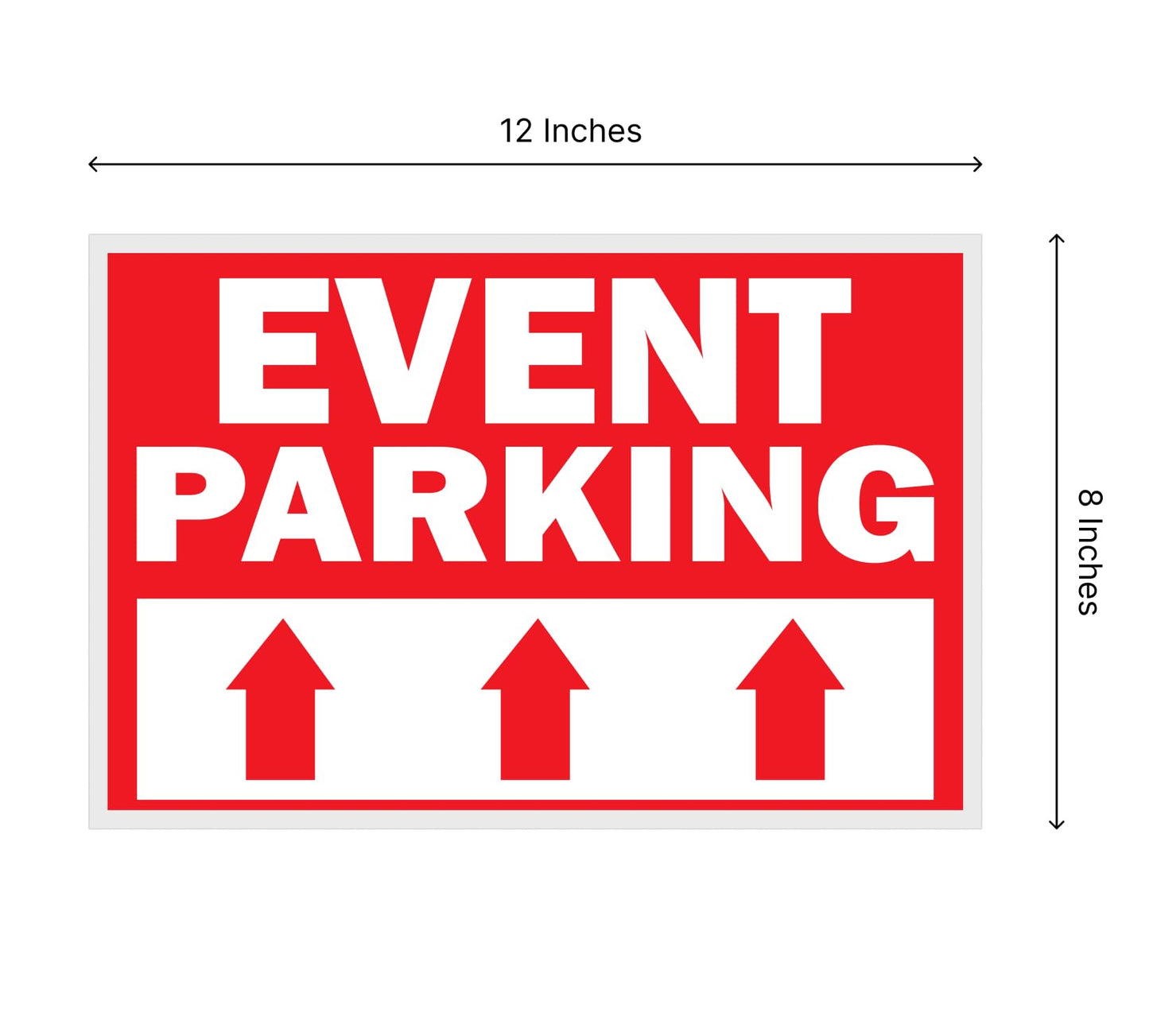 Double Sided Event Parking Sign with Metal H-Shaped Stakes - Post with Arrows Right Outdoor 12x8 Corrugated Plastic - Road Traffic Signs for Events - Yard Plastic Signs with Pointer to Parking Space