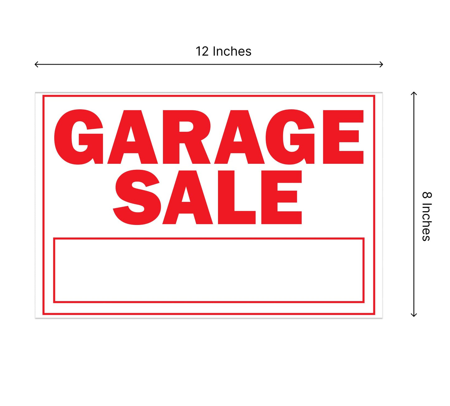 3X Double Sided 12" x 8" Garage Sale Sign - for Sale Signs Tall Stands Corrugated Plastic Plaque Custom Yard Signs with Lawn Stakes Personalized Street Signs - Garage Sale Open Door Signs