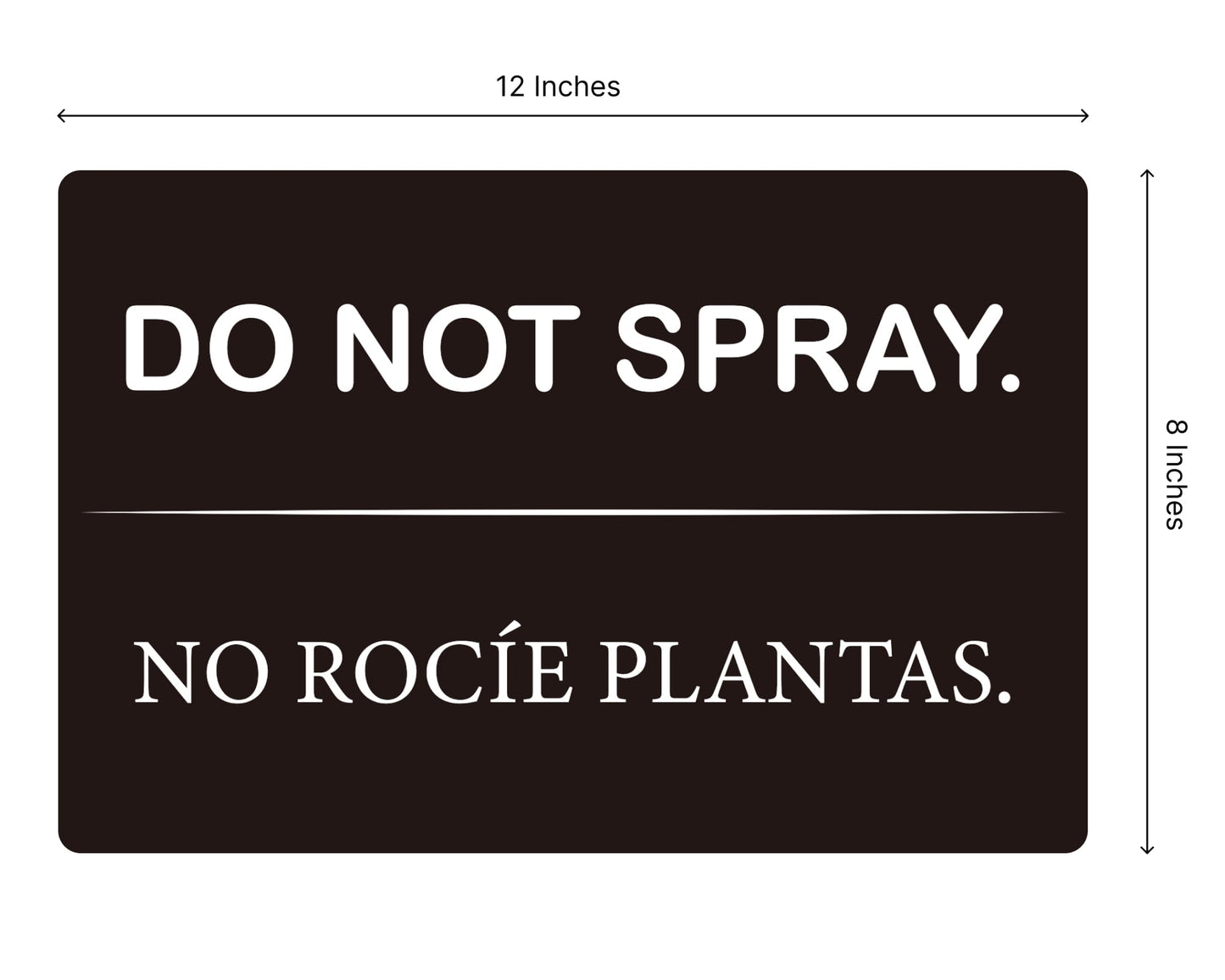 Set of 3 Do Not Spray and Do Not Trim Yard Black Sign with Metal Stake 12x8 Inches - No Podar Las Plantas sign for Outdoor or Indoor - Double Sided Bilingual Plant Sign or Plastic Garden Sign