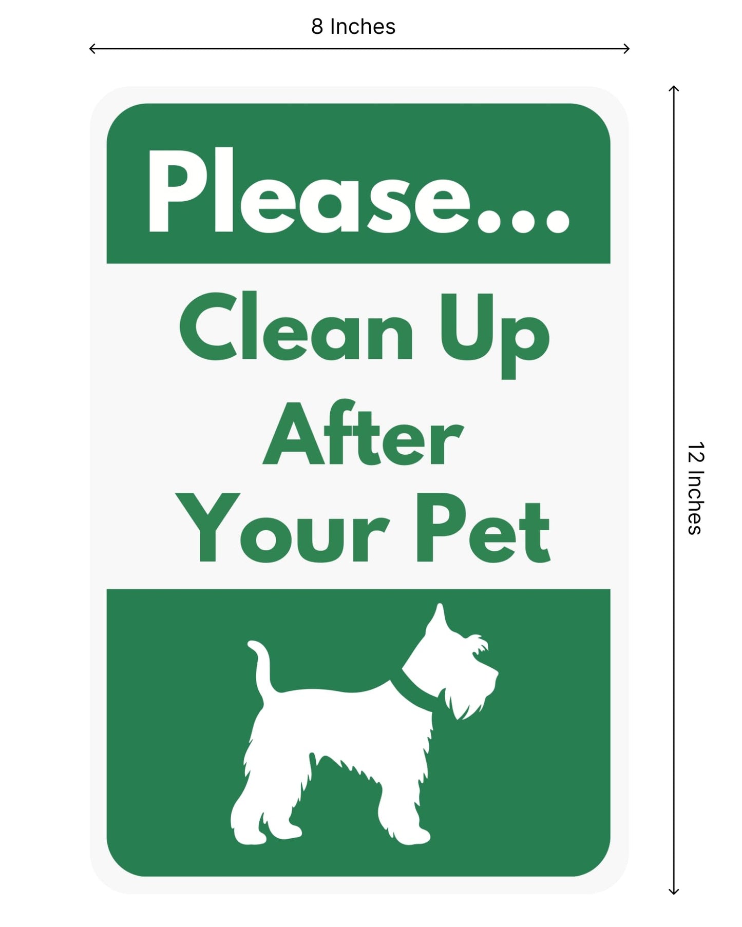 Set of 3 Double Sided 12x8 Inches Please Clean Up After Your Pet Be Courteous Thank You Yard Sign with Metal Stakes - No Dogs Allowed or Keep off Grass Sign - Please No Dog Signs No Pooping and Peeing