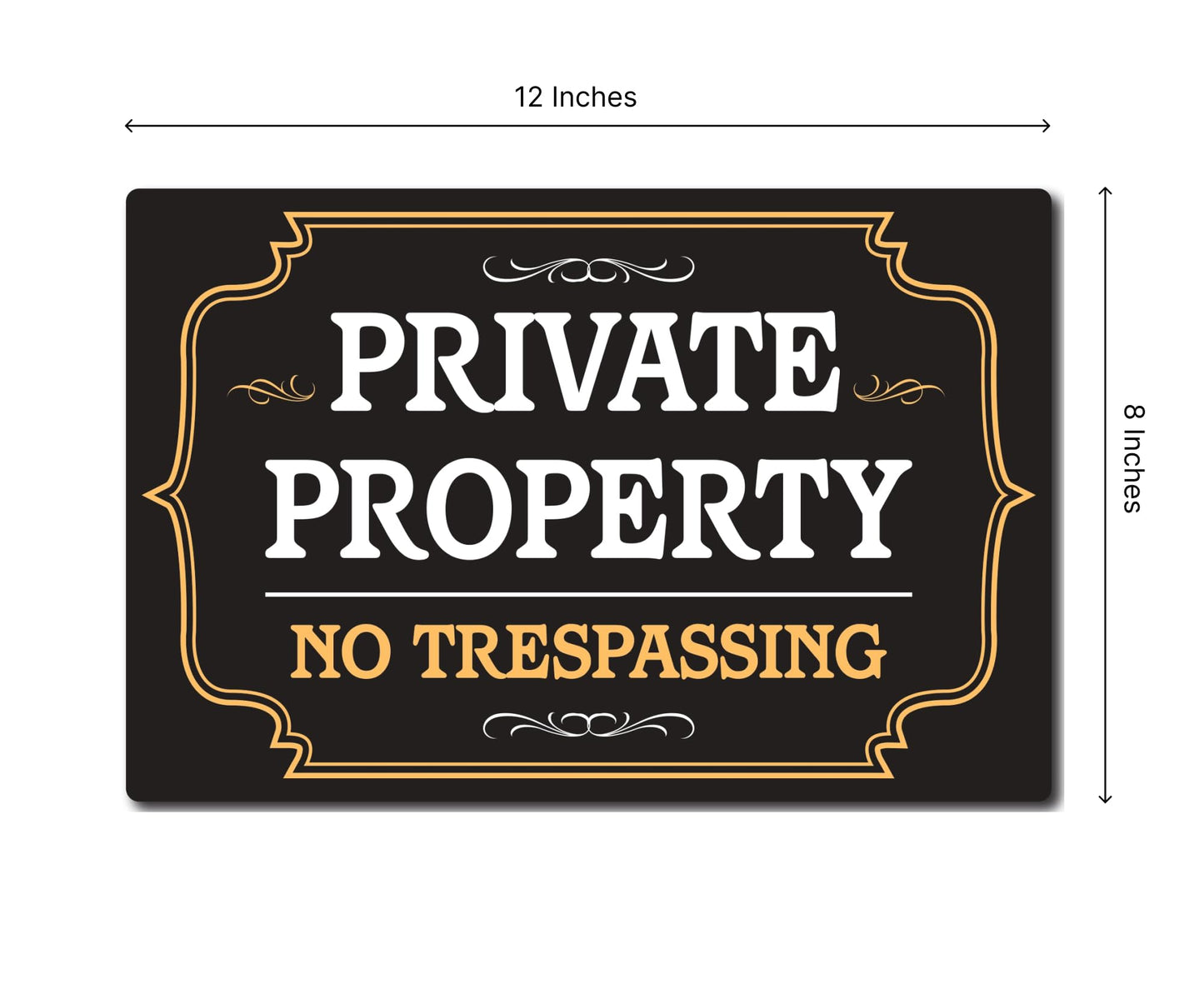 Set of 3 Double Sided 12x8 Inches Private Property No Trespassing Signs with Metal H-Stakes - Road Private Property No Parking Sign - No Trespassing Sign for House Front Yard for Outdoor or Indoor