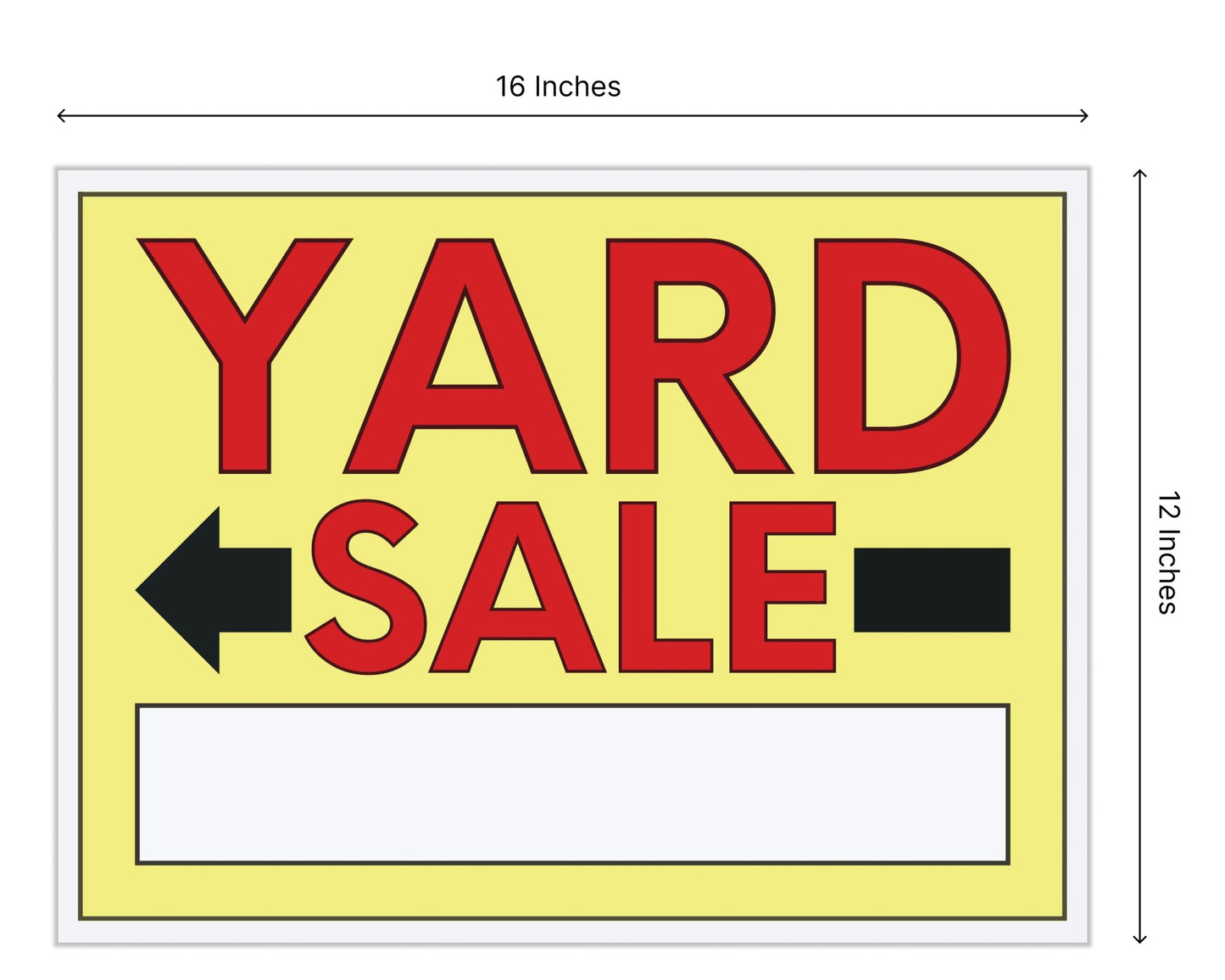 Set of 3 Double Sided 12x8 Inches Yard Sale Signs with Metal Stakes -Garage Sale Signs for Outdoor Estate Sale - Agent Realtor Supplies - Visibility Yard Sales Signs with Directional Arrows