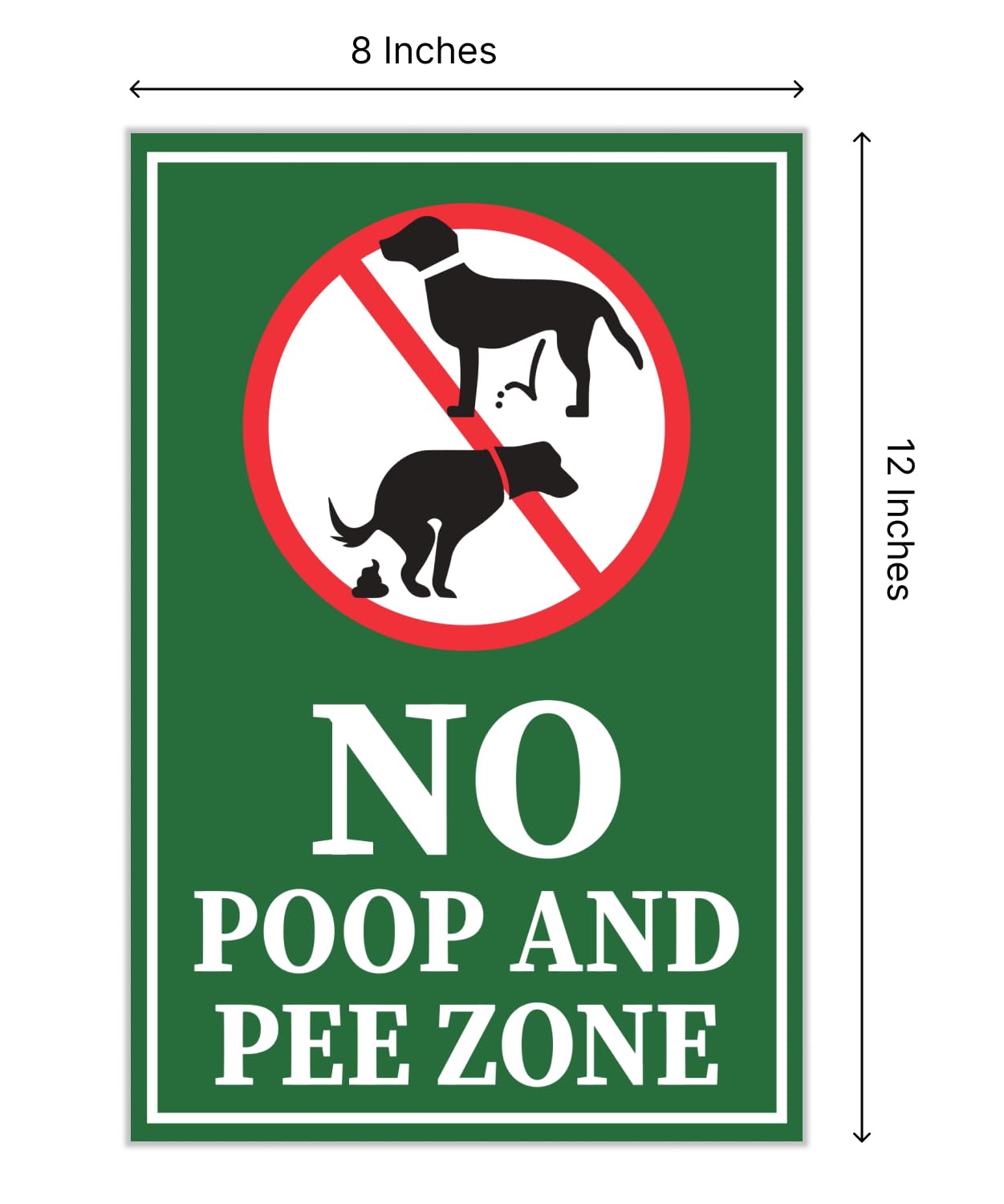 Pack of 3 No Poop and Pee Zone Yard Signs with Stakes 12x8 inch - Please Be No Pooping No Peeing Dog Signs for Yard Garden Lawn Outdoor - Please Be Respectful Dog Yard Signs