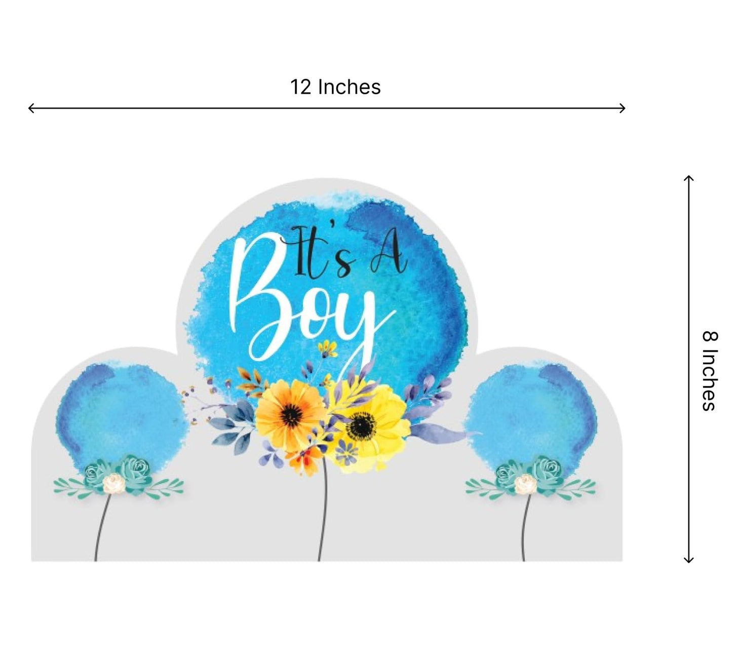 8x12 Inch pack of 3 Double Sided It's A Boy Yard Sign with Stakes - Floral Baby Shower Party Decorations - Welcome Home Baby Lawn Sign - Gender Reveal Party Decorations Supplies for Outdoor Garden