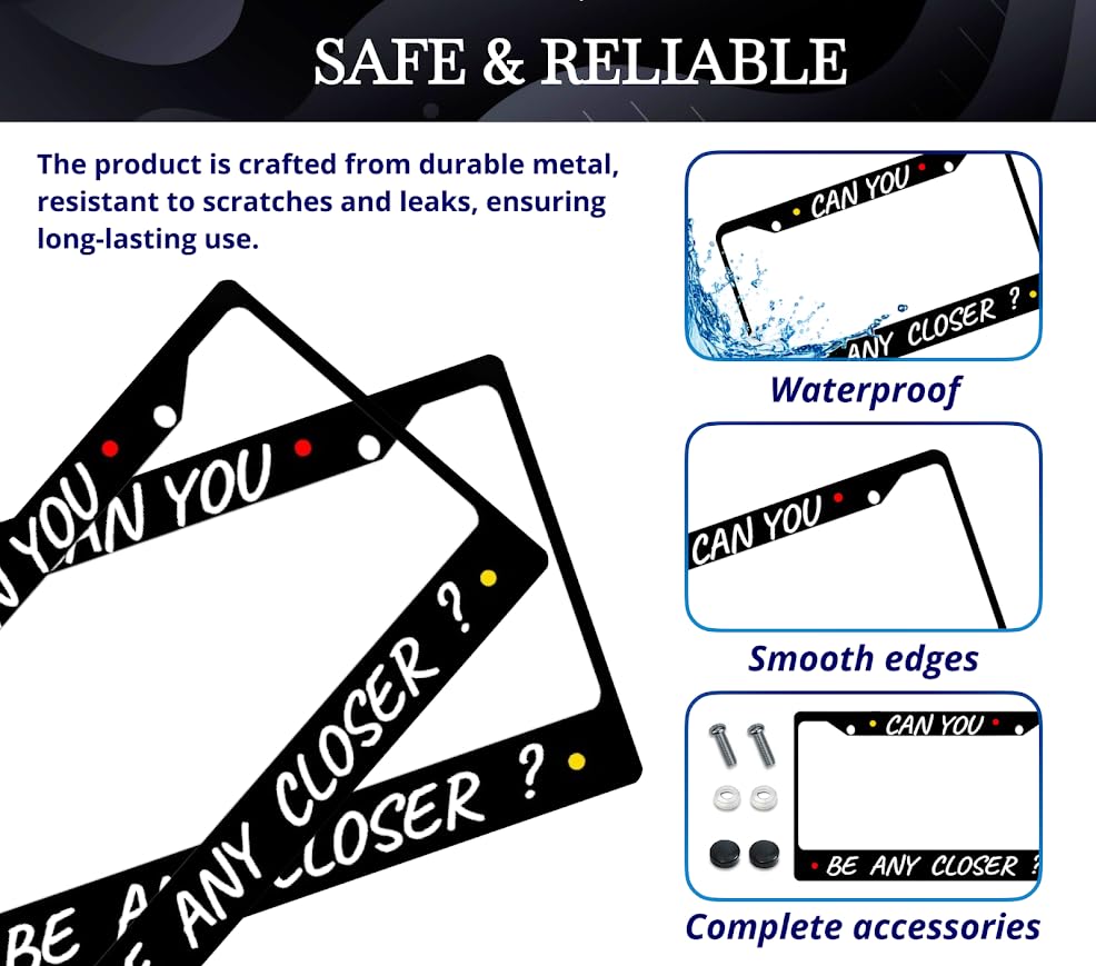 Personalized Car License Plate Frame Can You, Be Any Clocer? - Standart Cars USA Stainless Steel Frame for Front and Rear - Metal Plate Frame with 2 Holes and Screws 6x12.25 inch - License Frame USA