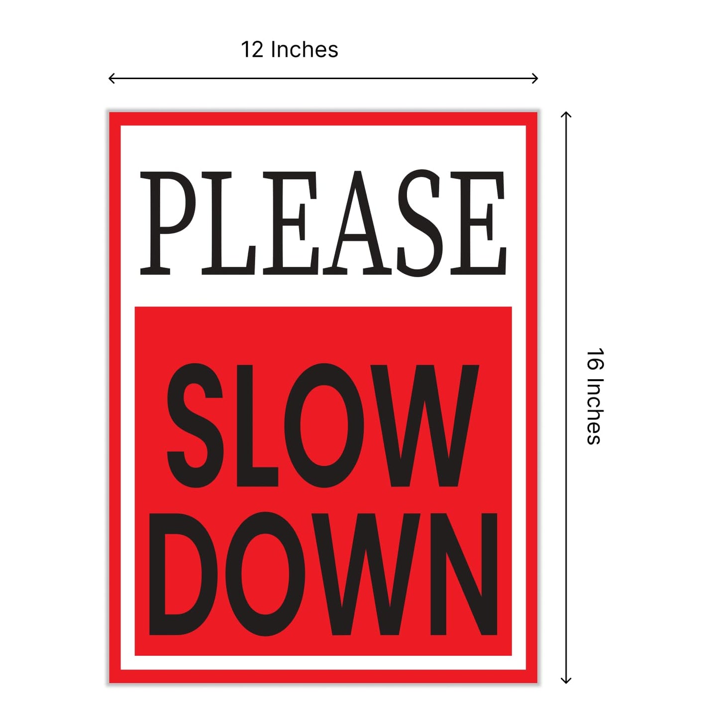 3 Pack 12x16 Double-Sided Please Slow Down Sign with Metal Wire H-Stakes - Children At Play Safety signs for Street Sign - Slow Road Sign for Neighborhoods - Speed Limit Signs