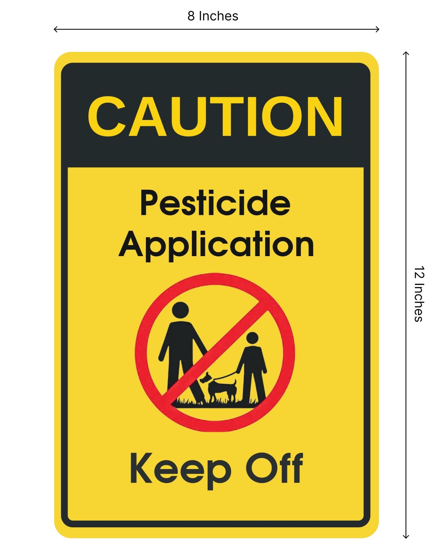 Set of 3 Double Sided 12x8 Inches Caution - Application, Keep Off Signs - Please Keep All Pets and Kids Off The Grass Sign - Plastic Security Stay Off My Grass Yard Sign - Please Keep Dogs Off Grass