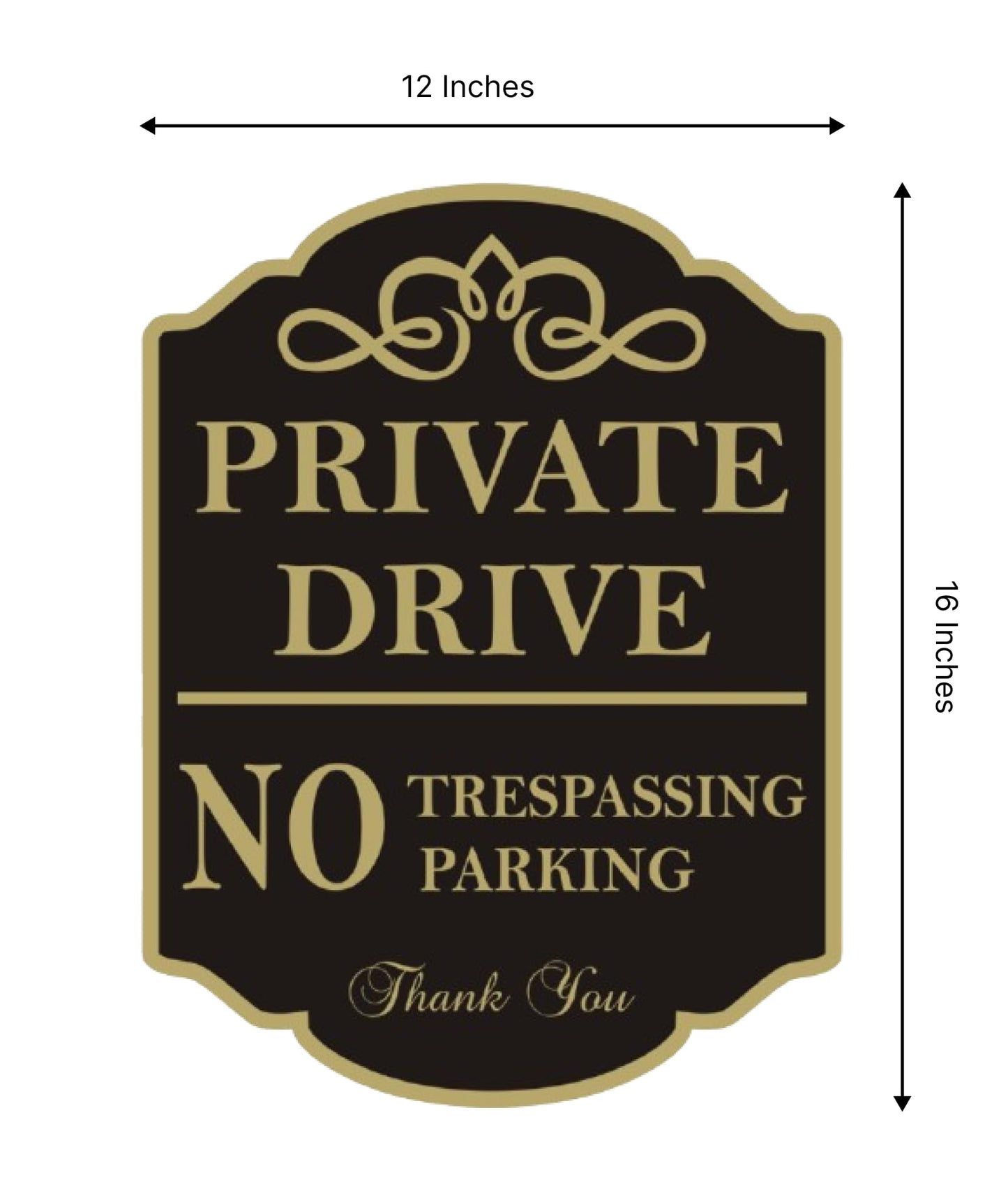 Set of 3 Double Sided 12x16 Inches Private Drive No Trespassing Parking Thank You Signs with Metal H-Stakes - Private Driveway Signs with Stand -Plastic No Parking Sign for Ourdoor