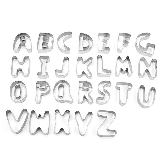 26 Pcs 3'' Large Alphabet Sandwich Cookie Cutters Set - Christmas Stainless Steel Letters Cookie Cutters - Decorating Tool DIY Biscuit Mold for Fondant Biscuit, Cake, Fruit, Vegetable