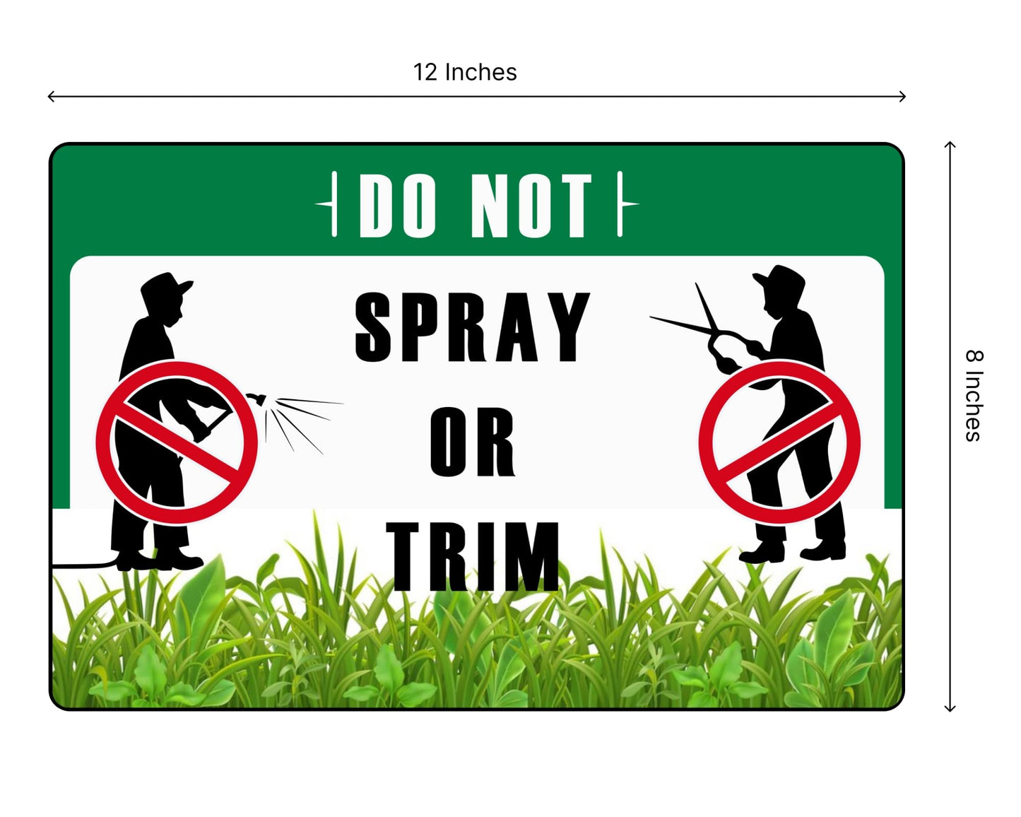 Set of 3 Double Sided Do Not Spray or Trim Sign with Metal Stake 12x8 Inches - Double Sided Plant Sign or Plastic Garden Sign - Plastics Garden Signs for Outdoor and Indoor - Bilinguals Plants Signs