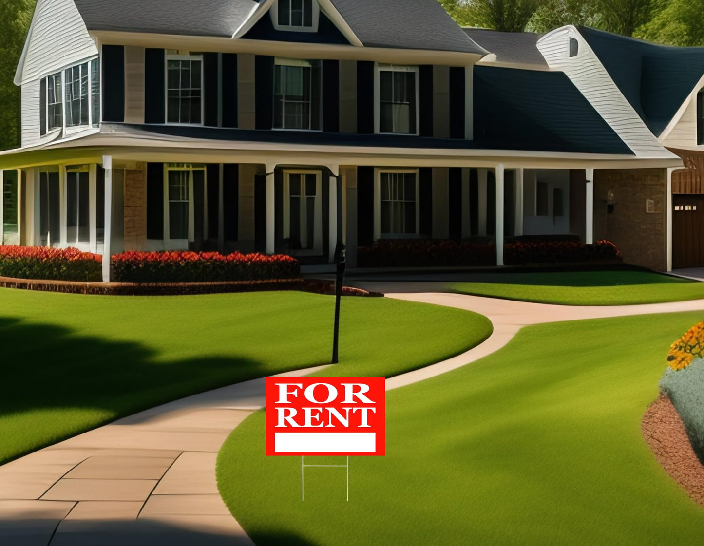 3 Pack 12x16 inch For Rent Sign Double Sided - Home for Rent Lawn Sign for Real Estate Agent, Homeowner - For Rent Rental House Home Apartment Car Auto Store Shops Business - Home Rent For Sale Signs