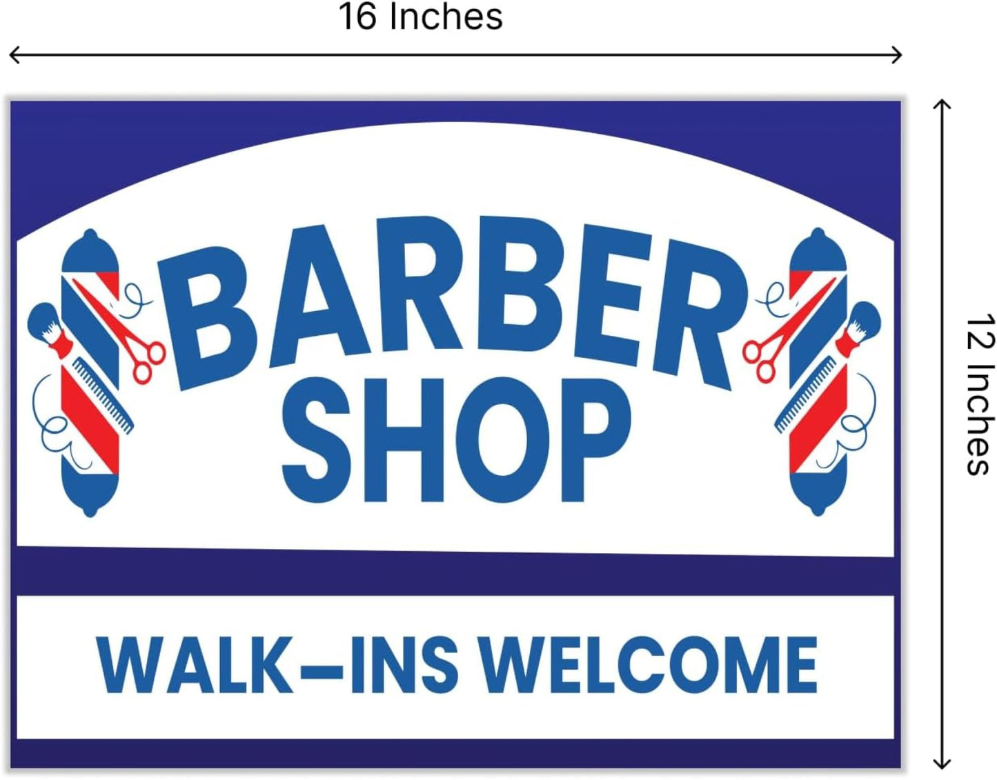 12x16 inch pack of 3 Barber Shop (Arrow) Yard Sign - Double-Sided Print with Metal Stakes - Barber Shop Grand Opening Plastic Sign - Spa Barber Shop Open Advertising Printing Lawn Garden