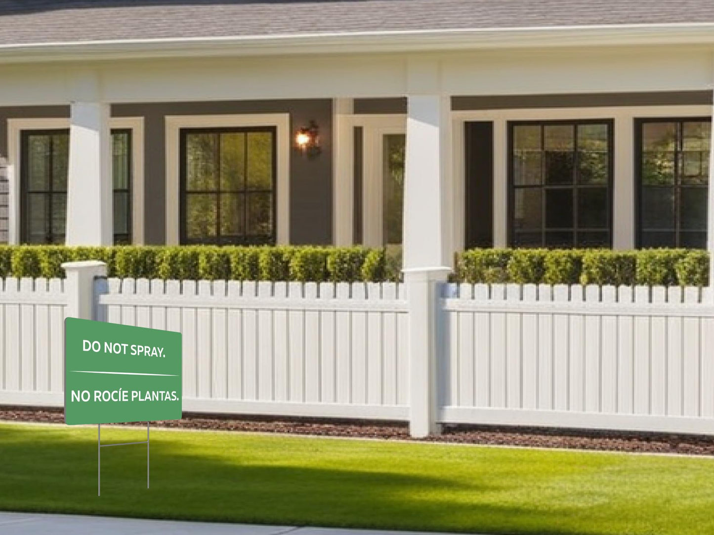 3 Pack 12x8 Inches Green Do Not Spray Plastic Sign with H-Metal Stakes - Please Stay Off My Grass Yard Sign - Neighborhood Street Caution Yard Signs - Double Sided Do No Spray Signs for Outdoor