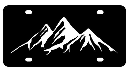 Personalized Mountains License Plate - Cover Black and White Mountain License Plate - Metal Standart Cars USA and Canada Tag Frame for Front - License Plate Car Universal Accessories