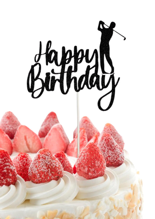 8.3x7 Inch Golf Birthday Cake Topper - Golf Birthday Decoration - Sports Themed Birthday Party Decor for Boys - Golf Themed Happy Birthday Cake Decorations for Gils or Boys - Paper Craft Cake Toppers