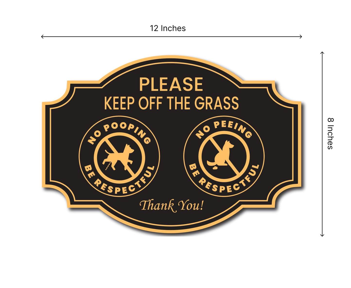 Pack of 3 Please Keep off the Grass Yard Sign with Metal Stakes - 12x8 Double Sided No Pooping No Peeing Dog Sign - Please Be Respectful Curb Your Dog Sign - Stay off Grass Signs for Yard