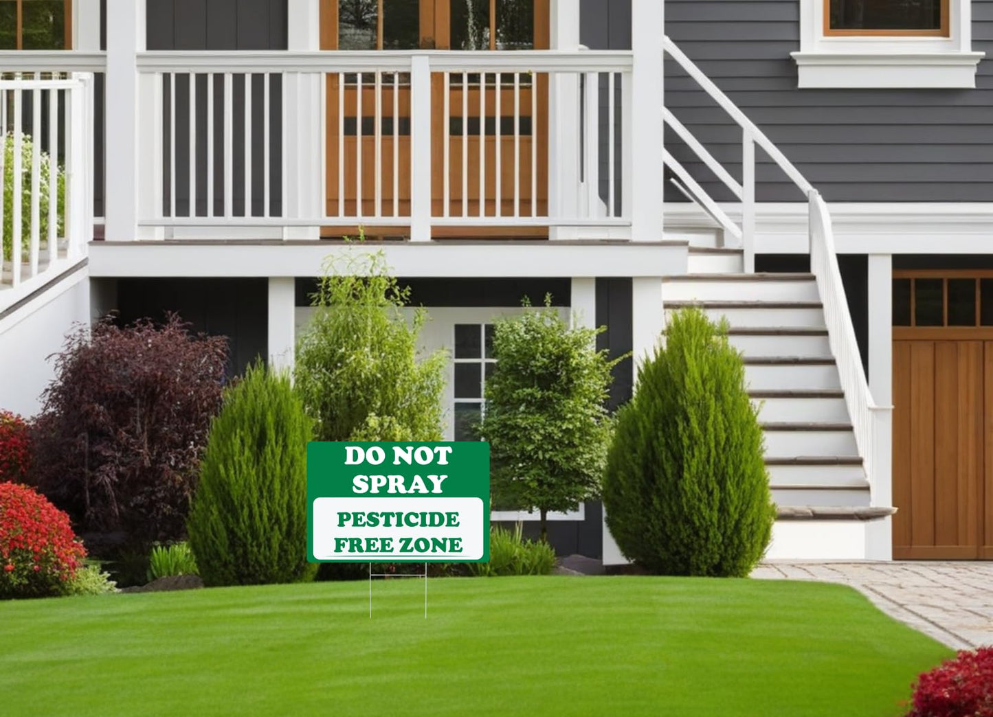 3 Pack 12x8 Inches Do Not Spray Plastic Sign with H-Metal Stakes - Double Sided Plastics Garden Signs for Outdoor and Indoor - Do Not Spray Neighborhood Street Caution Yard Signs