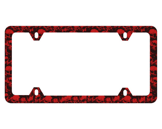 Personalized License Plate Frame Red Skulls - Skull Blood Drips License Plate - Standart Cars USA and Canada Tag Frame for Front and Rear - Metal Plate Frame with Screws 6 x 12.25 inches