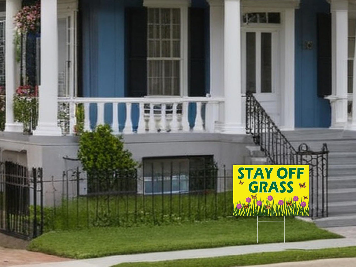 Pack of 3 Stay Off Grass Sign - 8x12 Double Sided Coroplast Keep Off Grass Sign with Stake - No Pooping Dog Signs - Keep Dogs Off Lawn Sign - No Pets No Dogs Allowed or Keep Dogs off Lawn Sign