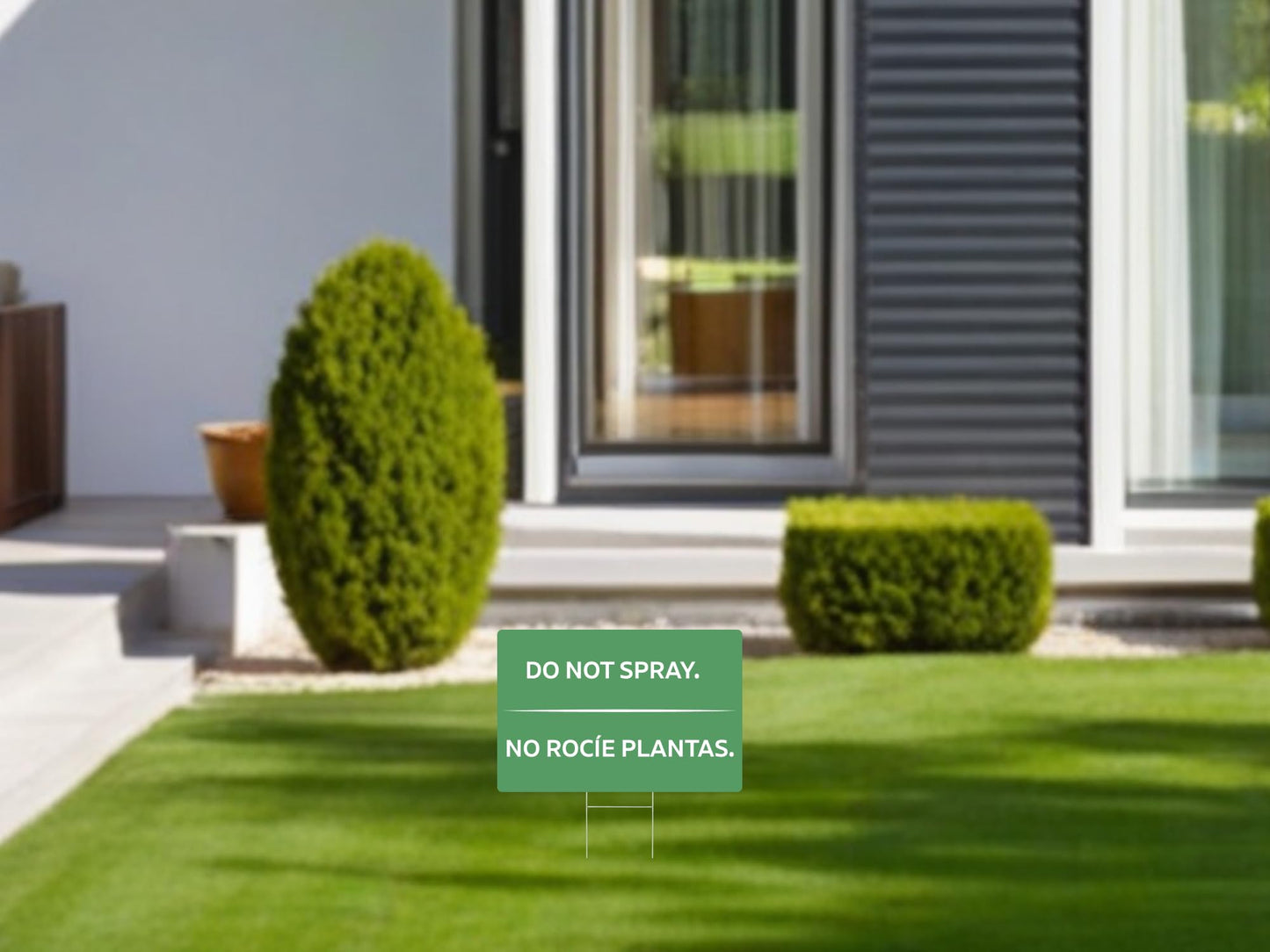 3 Pack 12x8 Inches Green Do Not Spray Plastic Sign with H-Metal Stakes - Please Stay Off My Grass Yard Sign - Neighborhood Street Caution Yard Signs - Double Sided Do No Spray Signs for Outdoor