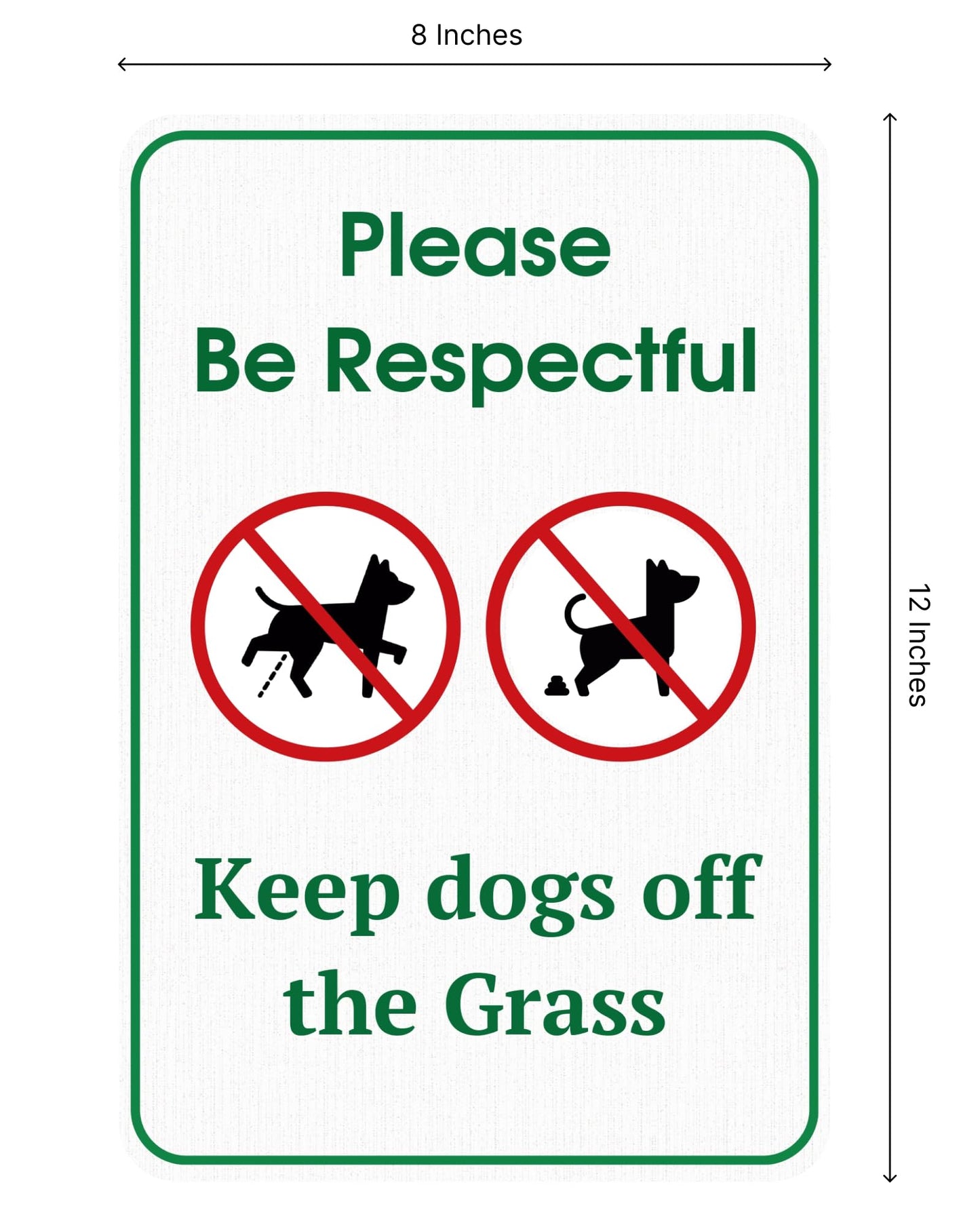 Set of 3 Double Sided 12x8 Inches Please Be Respectful Keep Dogs Off The Grass Sign - No Pooping and No Peeing Dog Signs with Stakes for Yard Garden Lawn Outdoor - Be a Good Neighbor Sign