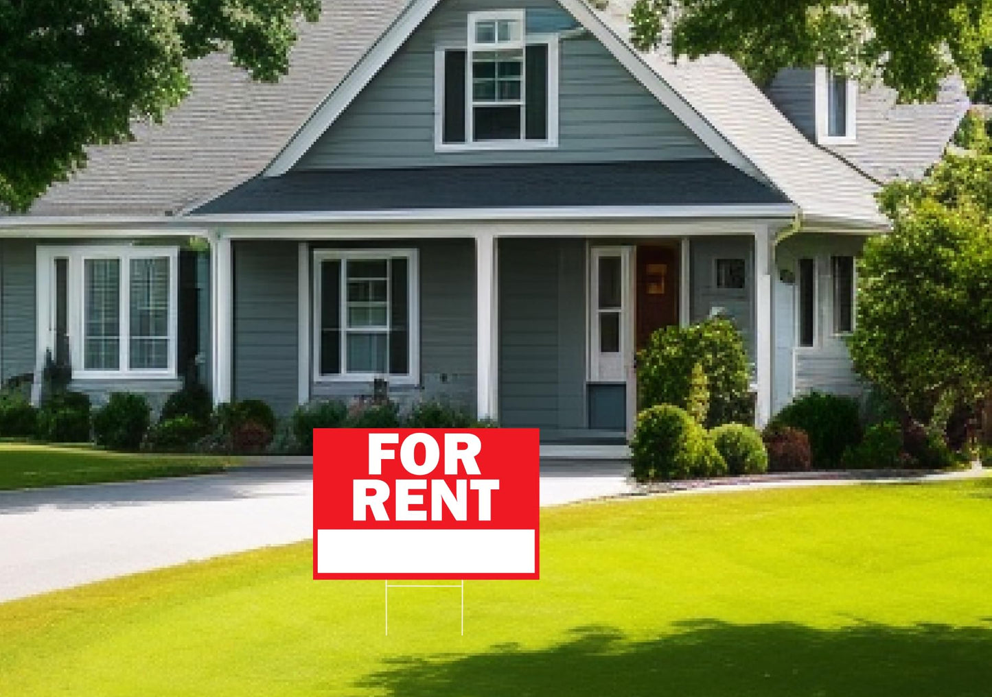 Double Sided Plastic Home for Rent sign - Set of 3 Pieces 12x8 Inch - Yard Sign with Tall Stands for Rentals Home Car Apartment Stores Business - Lawn Signs with Stakes and Garage Sale Sign