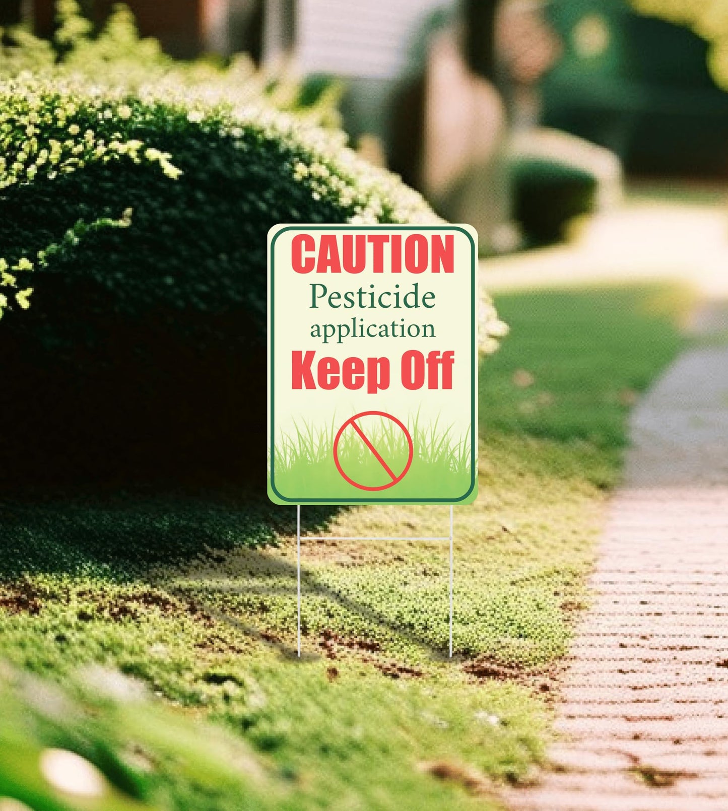 Set of 3 Double Sided 12x8 Inches Plastic Sign "Caution Application Keep Off" - Please Keep Off Grass Sign - Keep Pets Off Lawn Signs - Treated Grassplot Please do Not Enter