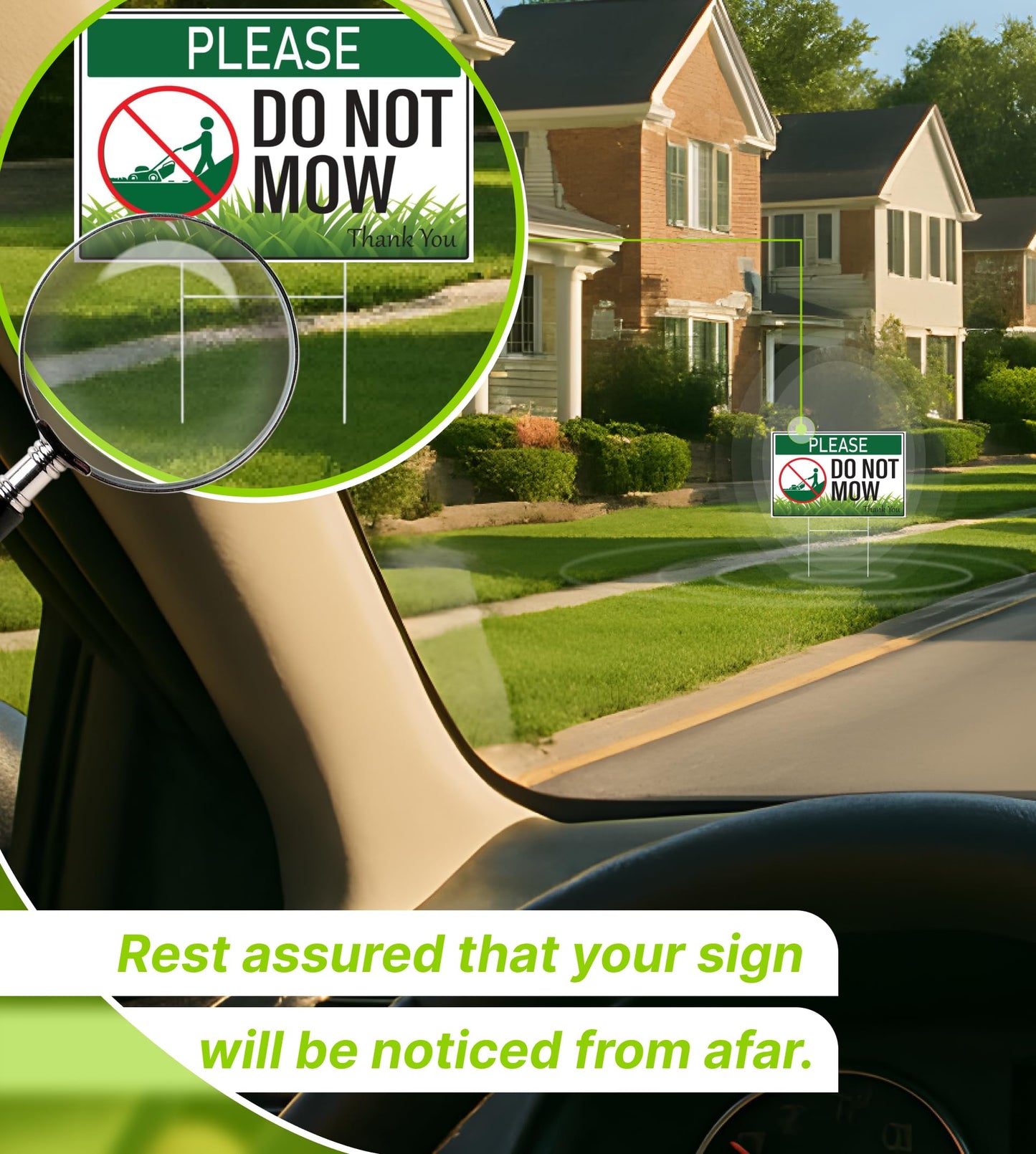 8x12 Inch Do Not Mow Sign with Stake - Corrugated Plastic - No Mow May Yard Sign for Lawn - No Mowing Beyond This Point Sign - Do Not Mow Plastic Plaque Decoration Hanging Artwork Sign Double Sided