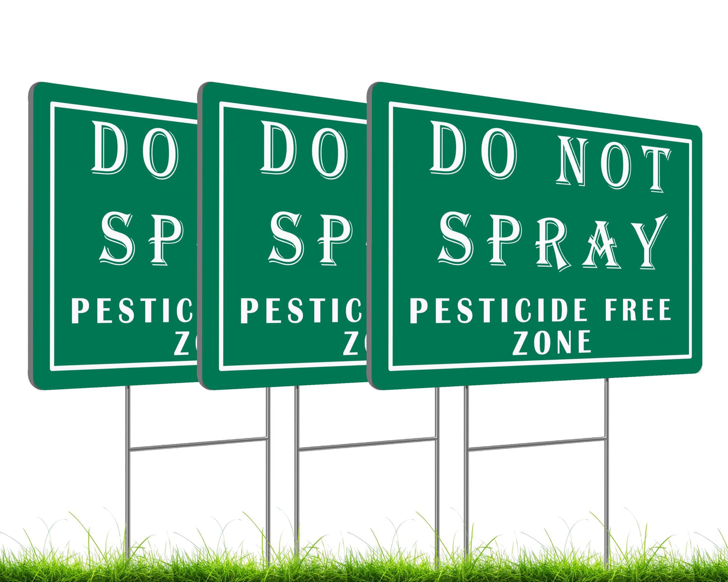 3 Pack 12x8 Inches Do Not Spray Sign with Metal Stakes - Plastics Garden Mow Signs for Outdoor and Indoor - Plant Double Sided Neighborhood Street Caution Yard Signs - Warning Caution Not Spray Sign